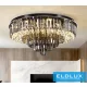 ELDLUX Křišťálová skleněná stropní lampa E14×13 D580x350mm Černá