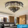 ELDLUX Křišťálová skleněná stropní lampa E14×10 D500x350mm Černá