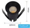UNIVERSO Mini bodové svítidlo 3 W 3000 K 300 lm 30° IP20 černé D35x47 mm Výřez: D28 mm