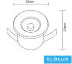 UNIVERSO Mini bodové svítidlo 1 W zelené 80 lm 30° IP20 bílé D31x22 mm výřez: D25 mm