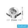 Mini bodové svítidlo UNIVERSO 1 W 6500 K 100 lm 30° IP20 ∅31×22 mm stříbrné