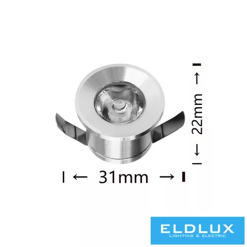 Mini bodové svítidlo UNIVERSO 1 W 6500 K 100 lm 30° IP20 ∅31×22 mm stříbrné