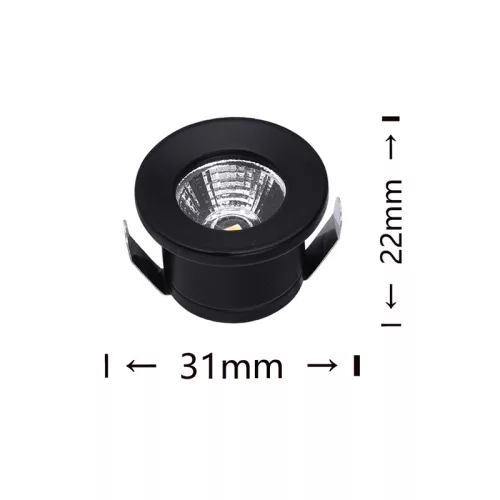 Mini bodové svítidlo UNIVERSO 1 W 3000 K 90 lm 30° IP20 ∅31×22 mm černé