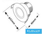 UNIVERSO Mini bodové svítidlo 3 W 3000 K 270 lm 30° IP20 Chrom D52x40 mm Výřez: D40 mm