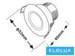 UNIVERSO Mini bodové svítidlo 3 W 6500 K 270 lm 30° IP20 chrom D52x40 mm Výřez: D40 mm