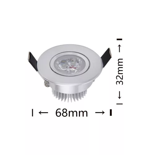 Mini bodové svítidlo UNIVERSO 3 W 6500 K 270 lm 30° IP20 ∅68×32 mm stříbrné