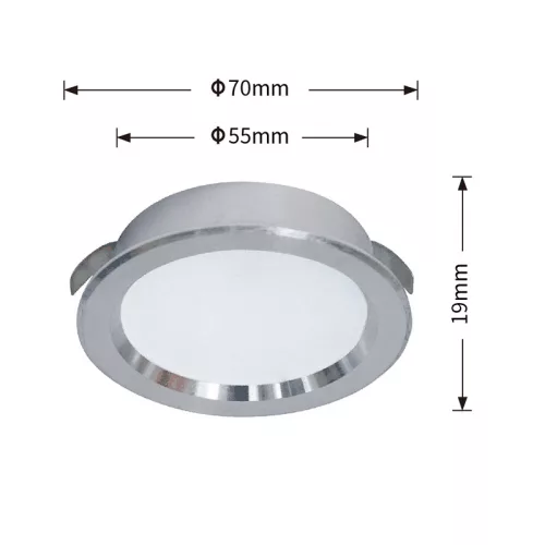 Mini bodové svítidlo UNIVERSO 3 W 3000 K 240 lm 120° IP20 ∅70×19 mm stříbrné