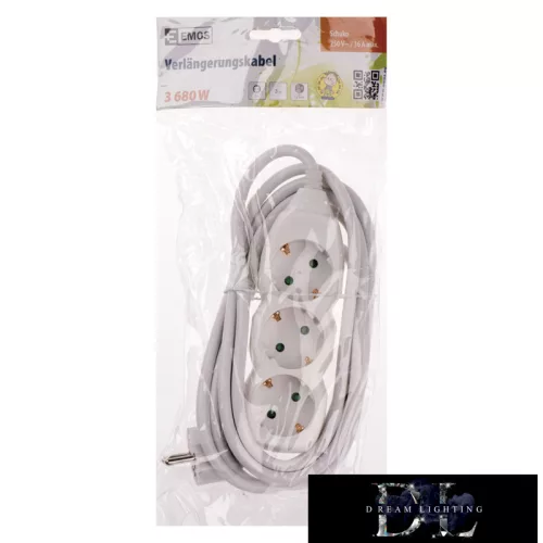 Rozvodná skříň EMOS (prodlužovací kabel) 3 zásuvky 3 m 1,5 mm²