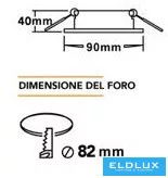 UNIVERSO Zapuštěné bodové svítidlo 1xPAR16 bez objímky IP20 Černé D90x40mm výřez: D82mm