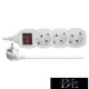 EMOS rozvodná deska (prodlužovací kabel) 3 zásuvky 5 m 1,5 mm² přepínatelná