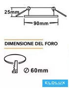 UNIVERSO Zapuštěné bodové svítidlo 1xPAR16 bez objímky IP20 Chrom D90x25mm výřez: D60mm