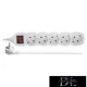 EMOS prodlužovací kabel (prodlužovací šňůra) 5 zásuvek 3 m 1,5 mm² přepínatelný