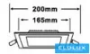 UNIVERSO Čtvercový zapuštěný LED panel 18 W 1800 lm CCT/kap. 120° IP20 Bílá 220 x 220 mm výřez: 165 x 165 mm