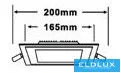 UNIVERSO Čtvercový zapuštěný LED panel 18 W 1800 lm CCT/kap. 120° IP20 Bílá 220 x 220 mm výřez: 165 x 165 mm