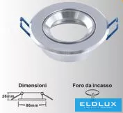 UNIVERSO Zapuštěné bodové svítidlo 1xPAR16 bez objímky IP20 Chrom D86x26mm výřez: D72mm