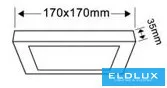 UNIVERSO Čtvercový nástěnný LED panel 12 W 1200 lm CCT/kap. 120° IP20 Bílá 170 x 170 x 35 mm 3 roky
