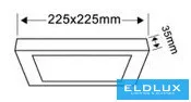 UNIVERSO Čtvercový povrchový LED panel 18 W 1800 lm CCT/kapacita 120° IP20 Bílá 225 x 225 x 35 mm 3 roky