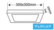 UNIVERSO Čtvercový venkovní LED panel 24 W 2400 lm CCT/kapacita 120° IP20 Bílá 300 x 300 x 35 mm 3 roky