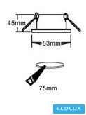 UNIVERSO Zapuštěné bodové svítidlo 1xGU10 IP20 Černá D83x45mm výřez: D75mm 5 let