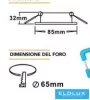 UNIVERSO Zapuštěné bodové svítidlo 1xPAR16 bez objímky IP44 Chrom D85x32mm Výřez: D65mm