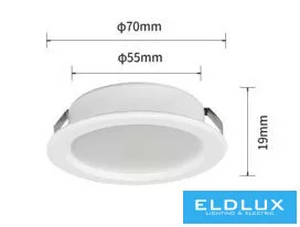 Mini bodové svítidlo UNIVERSO 3 W 6500 K 240 lm 120° IP20 ∅70×19 mm bílé