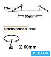 UNIVERSO Vestavné svítidlo 1xPAR16 bez objímky IP20 bílé 95x95x23mm Výřez: D60mm