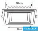 UNIVERSO Čtvercový zapuštěný LED panel 9 W 780 lm CCT/kap. 120° IP20 Bílá 120 x 120 mm výřez: 95 x 95 mm