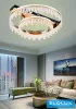 UNIVERSO Křišťálová skleněná stropní lampa 72w 5760lm CCT růžové zlato D600x200mm