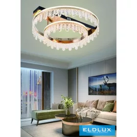  UNIVERSO Křišťálová skleněná stropní lampa 72w 5760lm CCT růžové zlato D600x200mm