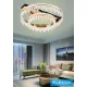 UNIVERSO Křišťálová skleněná stropní lampa 72w 5760lm CCT růžové zlato D600x200mm