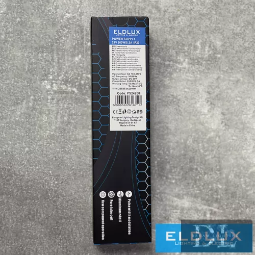 ELDLUX Transformátor DC: 24 V Max. 200 W/8,33 A IP20 208 × 63 × 29 mm