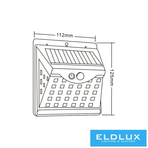 UNIVERSO Solární lampa-PIR 3,7 V-1200 mAH 1,5 W 190 lm 3000 k IP65 černá