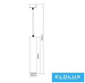 UNIVERSO Függeszték 1xG10 Max.35w IP20 Fekete D55x300x1500mm