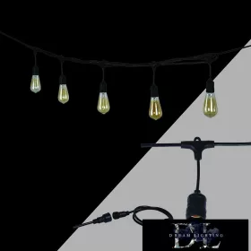  UNIVERSO Party světelná řetěz 2x0,75㎟ 11M 10xE27 Max. prodloužení: 80 m/600 W IP44 Černá