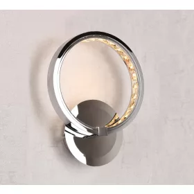   ELDLUX RINGS křišťálová skleněná nástěnná lampa chrom 8W 4000K