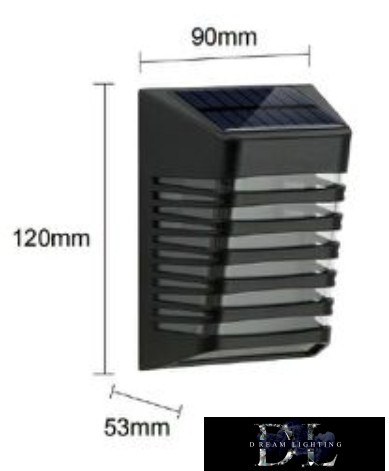 UNIVERSO Solární nástěnná lampa 5V 0,3W 30lm 6500k IP65 černá 120x120x90mm