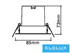 UNIVERSO Bodové svítidlo 10 W 6500 K 645 lm 27° RA90 ∅85×73 mm výřez: D75 IP20 bílá