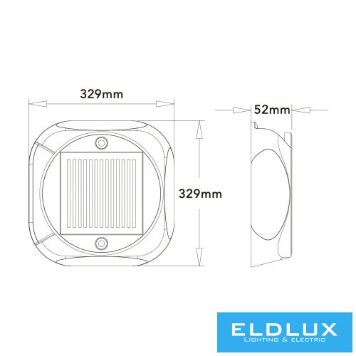 UNIVERSO Solární lampa 300 mAH 4,5 V-0,36 W 10 lm 3000 k IP54 černá 329 x 329 x 52 mm