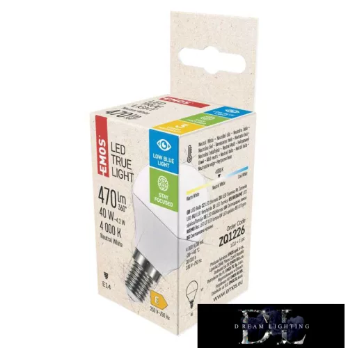 LED žárovka EMOS True Light Mini Globe/E14/4,2 W/470 lm/přírodní bílá