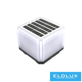   UNIVERSO Solární sloupové svítidlo 3,2 V-1500 mAH 5 V-1,6 W 90 lm CCT.kap IP65 Černá 150 x 150 x 126 mm